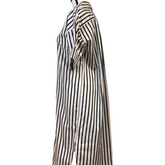ARKET Cream & Black Vertical Stripe Cotton Dress (6) - Picture 2 of 3